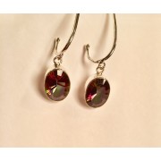 637 boucles d'oreilles anneaux topaze arc en ciel, argent sterling 